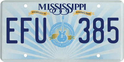 MS license plate EFU385