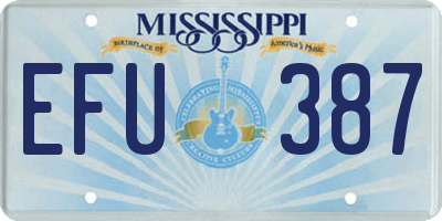 MS license plate EFU387