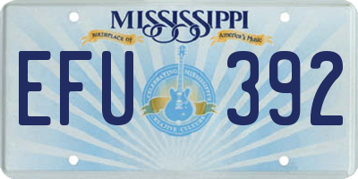 MS license plate EFU392