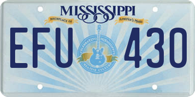 MS license plate EFU430