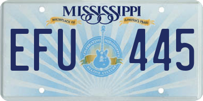 MS license plate EFU445