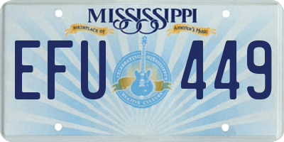 MS license plate EFU449