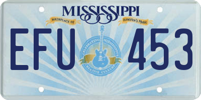 MS license plate EFU453