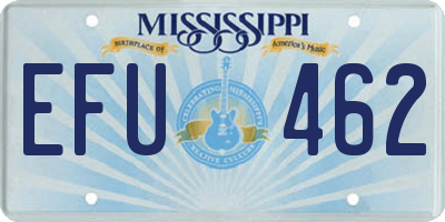 MS license plate EFU462