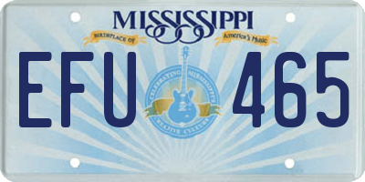 MS license plate EFU465