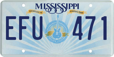 MS license plate EFU471