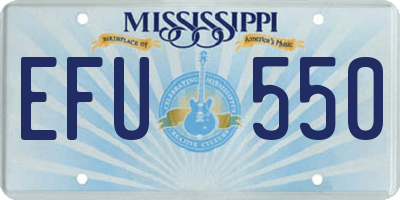 MS license plate EFU550