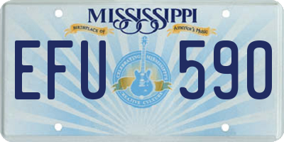 MS license plate EFU590