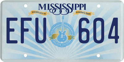 MS license plate EFU604