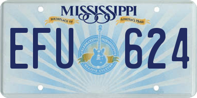 MS license plate EFU624