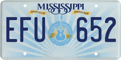 MS license plate EFU652