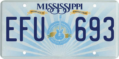 MS license plate EFU693