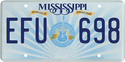 MS license plate EFU698