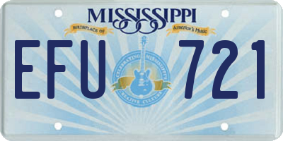 MS license plate EFU721