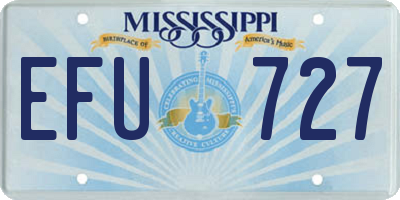 MS license plate EFU727