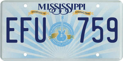 MS license plate EFU759