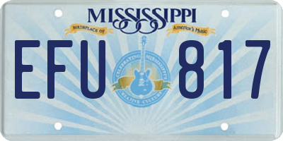 MS license plate EFU817