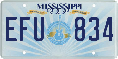 MS license plate EFU834