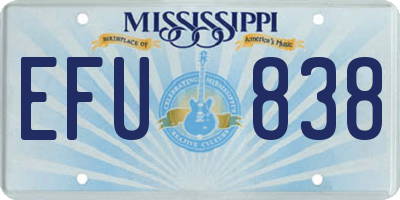 MS license plate EFU838