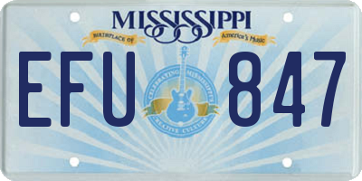 MS license plate EFU847