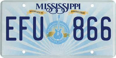 MS license plate EFU866