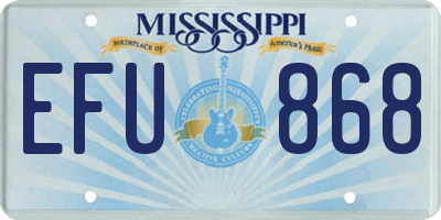 MS license plate EFU868