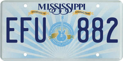 MS license plate EFU882