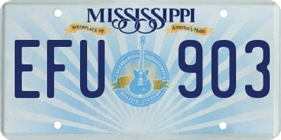 MS license plate EFU903