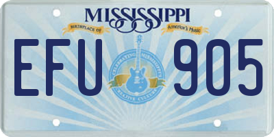MS license plate EFU905