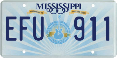 MS license plate EFU911