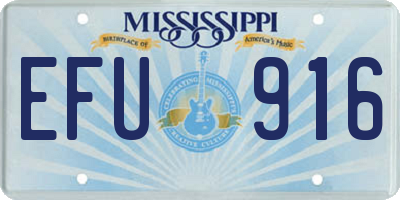 MS license plate EFU916