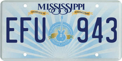 MS license plate EFU943
