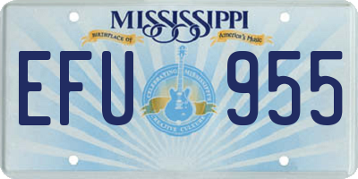 MS license plate EFU955
