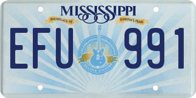 MS license plate EFU991