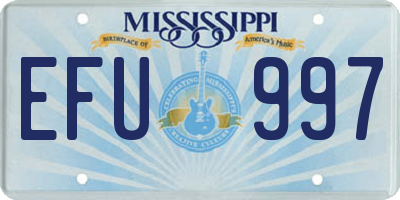 MS license plate EFU997