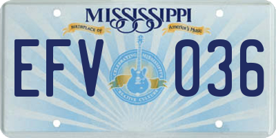 MS license plate EFV036