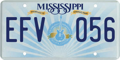 MS license plate EFV056