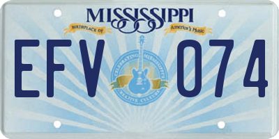 MS license plate EFV074