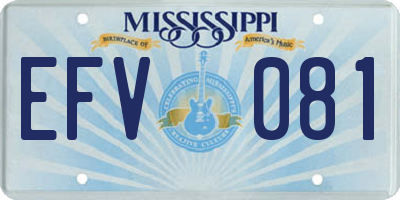 MS license plate EFV081