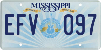MS license plate EFV097