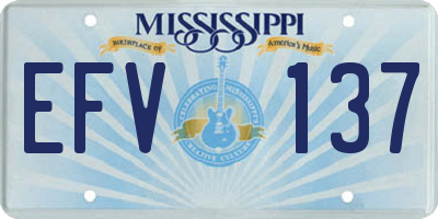 MS license plate EFV137