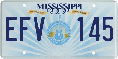 MS license plate EFV145