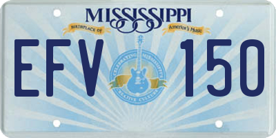 MS license plate EFV150