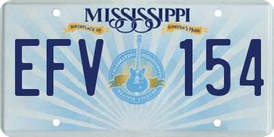 MS license plate EFV154