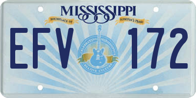 MS license plate EFV172