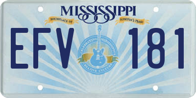 MS license plate EFV181