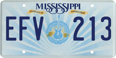 MS license plate EFV213