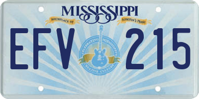 MS license plate EFV215