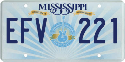 MS license plate EFV221
