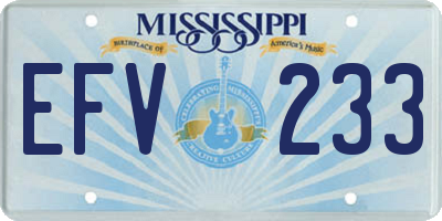 MS license plate EFV233